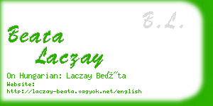 beata laczay business card